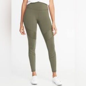 NWT Old Navy High-Rise Moto 7/8 Leggings Olive Green M Petite Medium Compression
